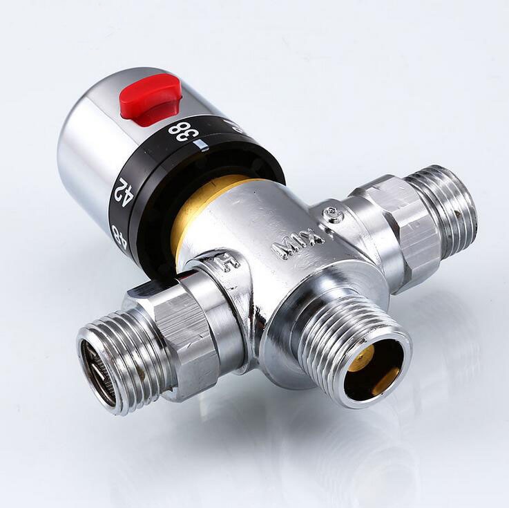 Brass thermostatic valve temperature mixing valve, Kitchen/bathroom filling valve, Toilet wash basin temperature control valve
