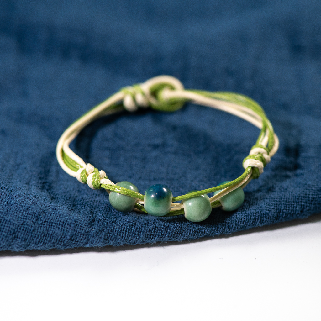 Love stone women's ceramic bracelet Female hand-woven couple small jewelry #5347: Antique Copper Plated