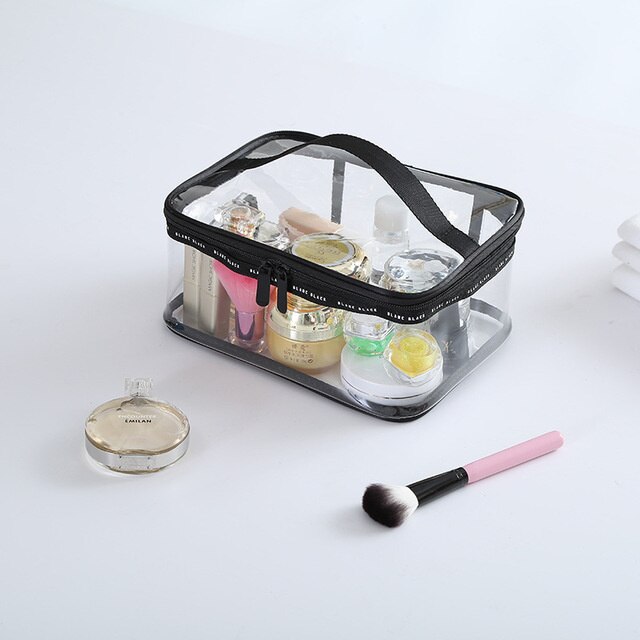 Moda transparente saco de cosméticos viagem pvc pequeno saco de toalete para as mulheres zíper maquiagem organizador mini bolsa de maquiagem holográfica: M