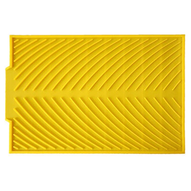 Tapis de vidange antidérapant en Silicone, tapis de séchage pour casseroles de cuisine, tapis de vidange Anti-brûlure, dessous de verre, ustensiles de cuisine: YELLOW
