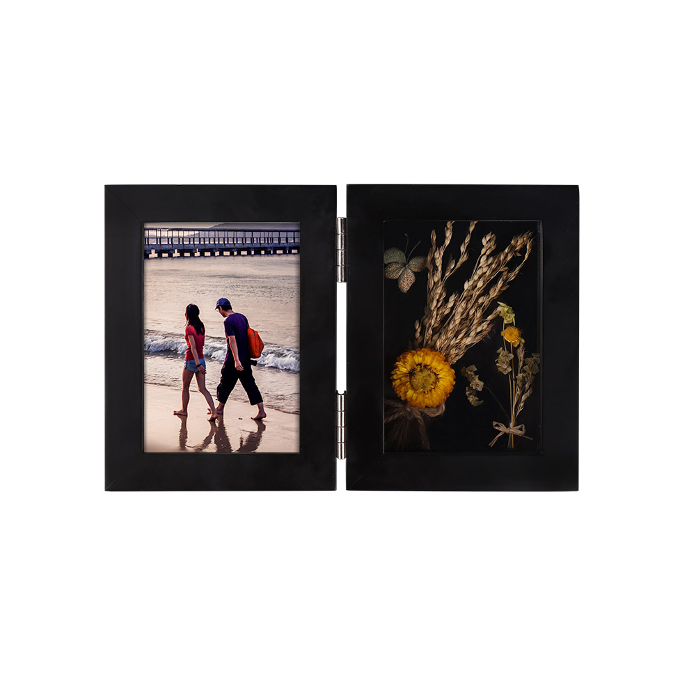 Immortal Flower Photo Frame Rose Picture Frame Never Withered Roses and Eternal Flower Wooden Photo Frame with Forever Flower fo: Dark Grey