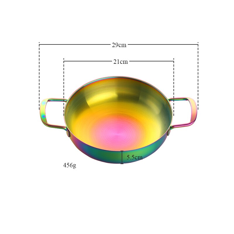 1Pc Rvs Soeppan Zee Voedsel Potten Verdikte S &amp; L Noedels Pot Keukengerei Potten En Pannen single-Layer Koreaanse Kookgerei: S-Rainbow no.0