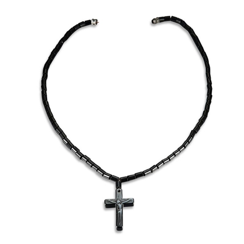 Hematiet Ketting Met Magnetische Therapie Voor Healing Gezondheid Sieraden Cross Hanger