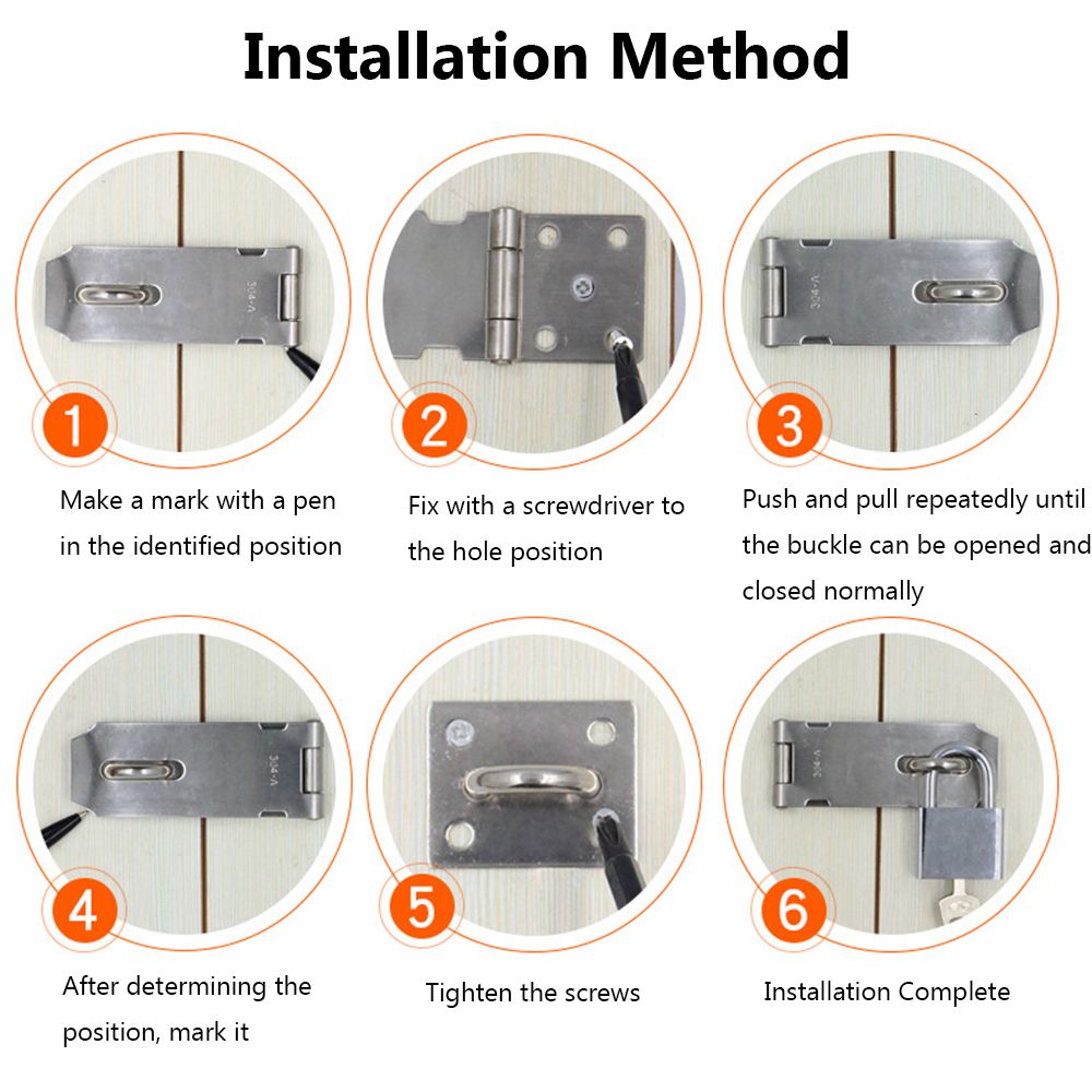 Hangslot Hasp Deur Sluiting Lock 90 Graden Haakse Schuur Gate Klink Huishoudelijke Anti-inbraak Bolt Deur Gesp Met montage Schroef