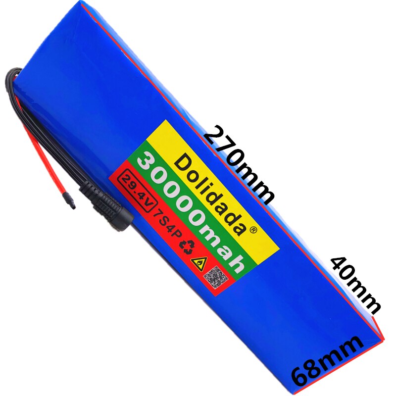 Original 7 s 4p 24v 30ah 29.4v för litiumjonbatteripaket inbyggd bms elektrisk cykel enhjulingscykel rullstolsmotor