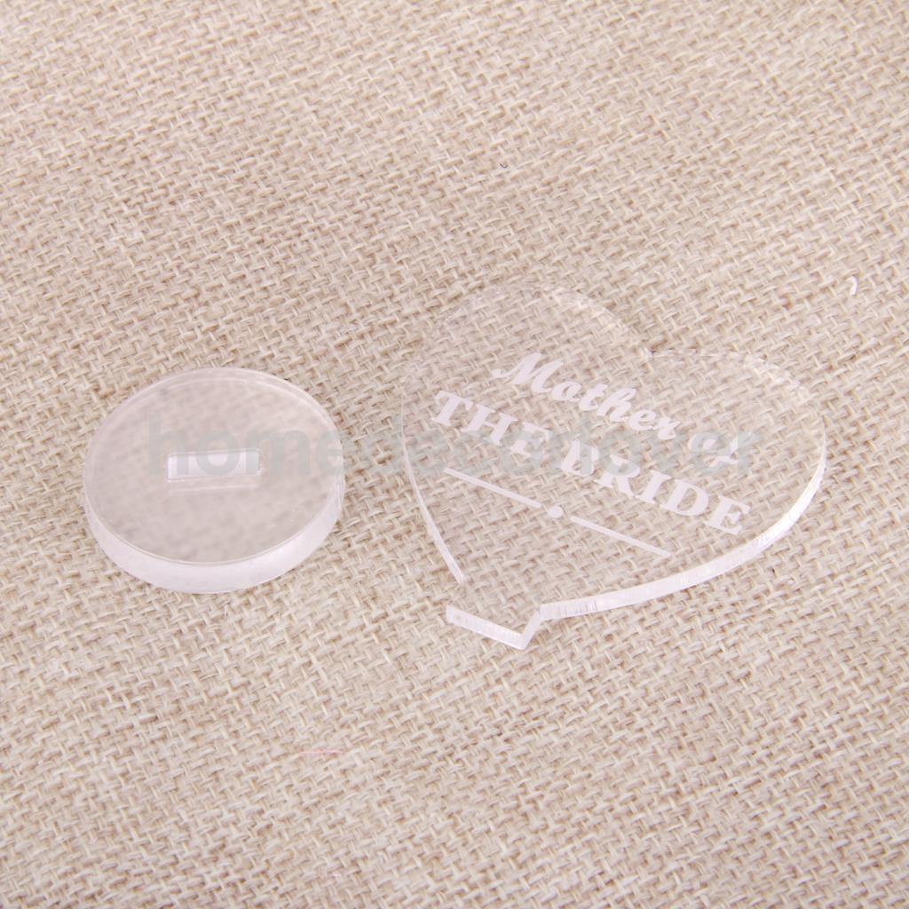 Wedding Table Decorations - Acrylic Heart Name Plaques Mother of the Bride