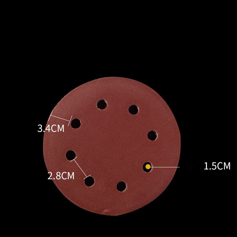 10pcs 7 Inch 8 Holes 180mm Red Round Shape Sanding Discs Hook Loop Paper Buffing Sheet Sandpaper Sander Polishing Pad Tools
