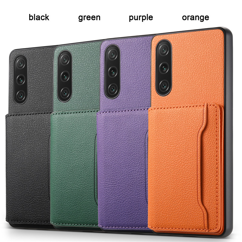 EUCAGR-funda de teléfono tipo billetera de cuero PU multifuncional de lujo, funda para Sony Xperia 1 5 10 IV 1V 10V 5III, funda con tarjetero