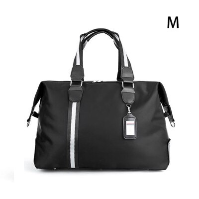 Faltbare reisetasche für herren, wasserdichtes nylon, gepäcktasche, organizer-paket, trendige business- und freizeittasche, sporttasche, schultertasche: Schwarz-m