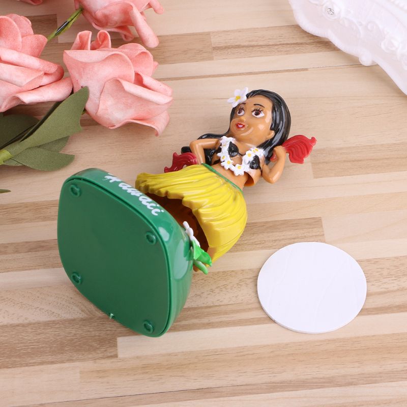 Adornos de coche para chica hawaiana, juguete de cabeza móvil, alimentado por energía Solar, decoración para automóviles