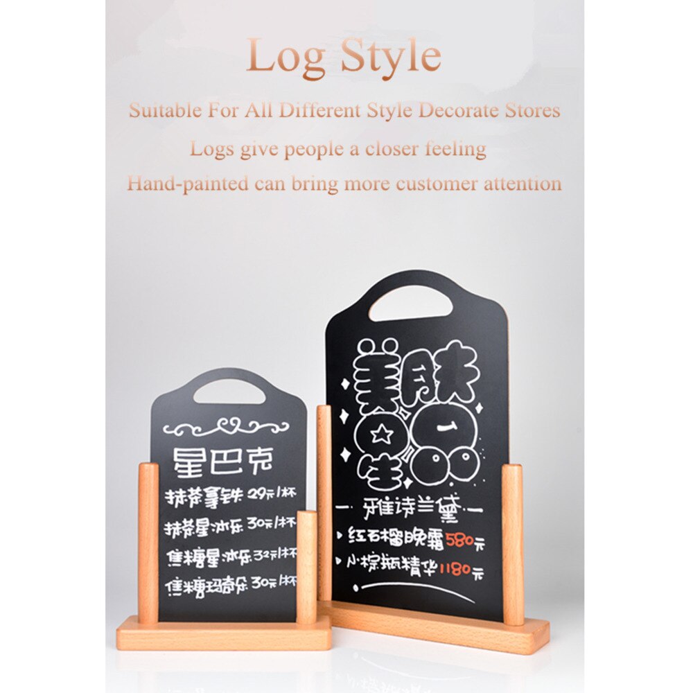 A5 210*148mm Double Side Diy Wooden Restaurant Upright Menu Price Sign Table Display Stand Menu Frame Advertising Chalkboard