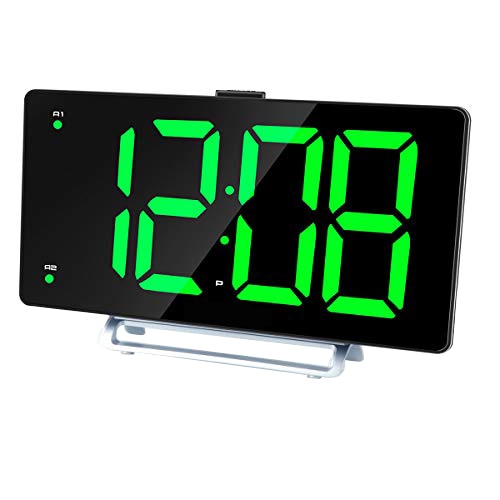 Large Alarm Clock 9 Inch LED Digital Display Dual Alarm with USB Charger Port 0-100 Dimmer for Seniors Simple Bedside Big Number: Default Title