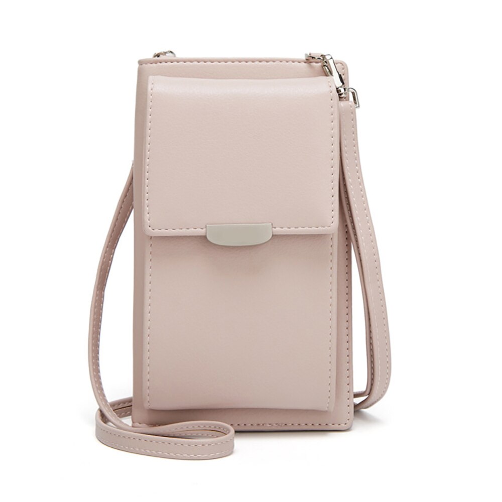 Sports Fitness Bag Phone Case Mobile Phone Bag Neck With Purse Female Wallet Phone Case Package Phone Bag: Pink