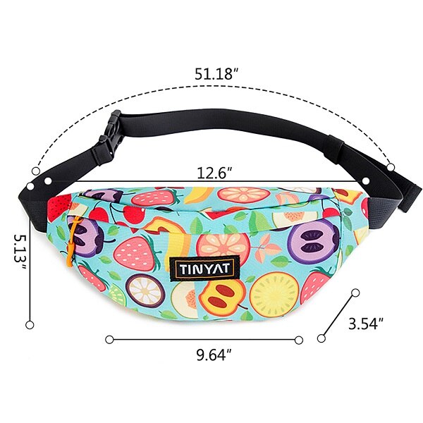 Tinyat Heuptas Pak Mannen Vrouwen Print Ananas Mode Canvas Riem Tas Toevallige Riem Pouch Vrouwelijke Reizen Banaan Tassen Mannen fanny: Fruit