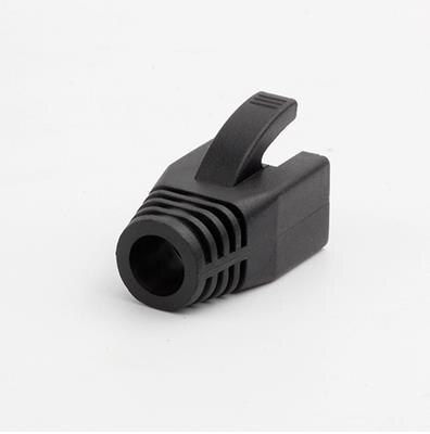 Hohe Bunte Cat6 RJ45 Anschluss Kappen 7MM 8MM Cat6A CAT7 Stecker Stiefel Netzwerk Ethernet Kristall Kopf mantel Staub Abdeckungen: Black / 7MM