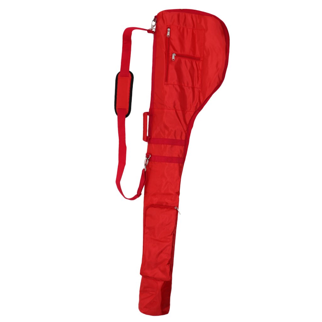 127cm golfträningspåse för träningsväska golf reseväska bärskydd golfklubbskydd med handtag och rem nylon golfväskor: Röd