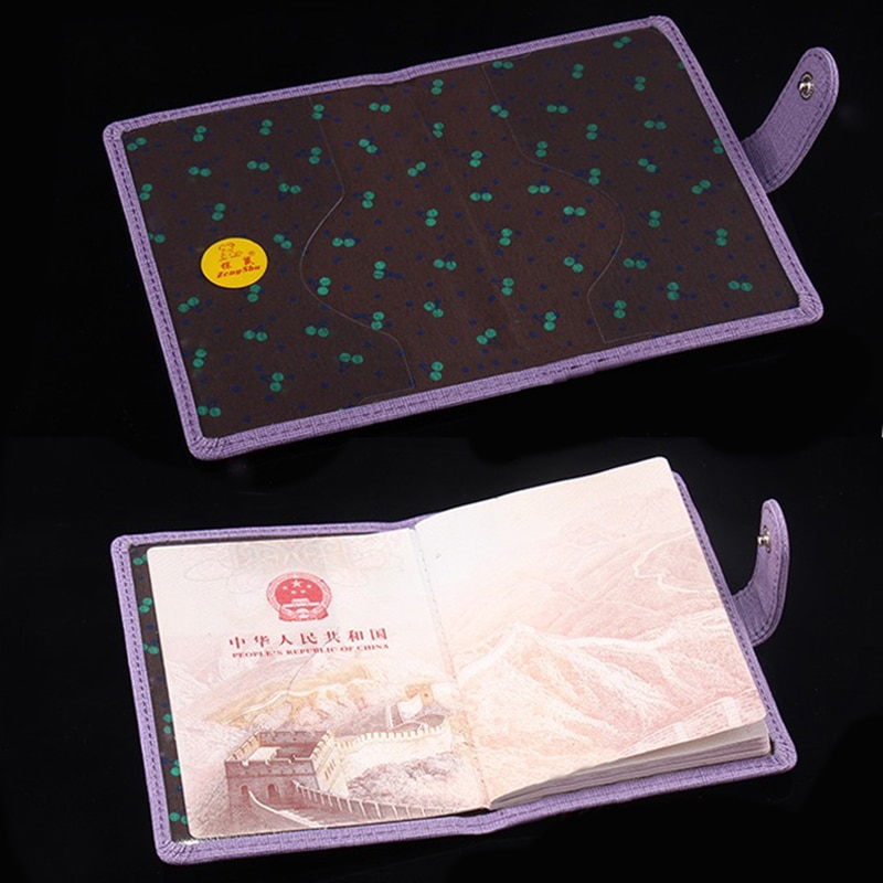 Vrouwen pu leren paspoorthoes unisex hoes op het paspoort met sluiting effen kleur paspoorthoes reisdocumenten kaarthouder
