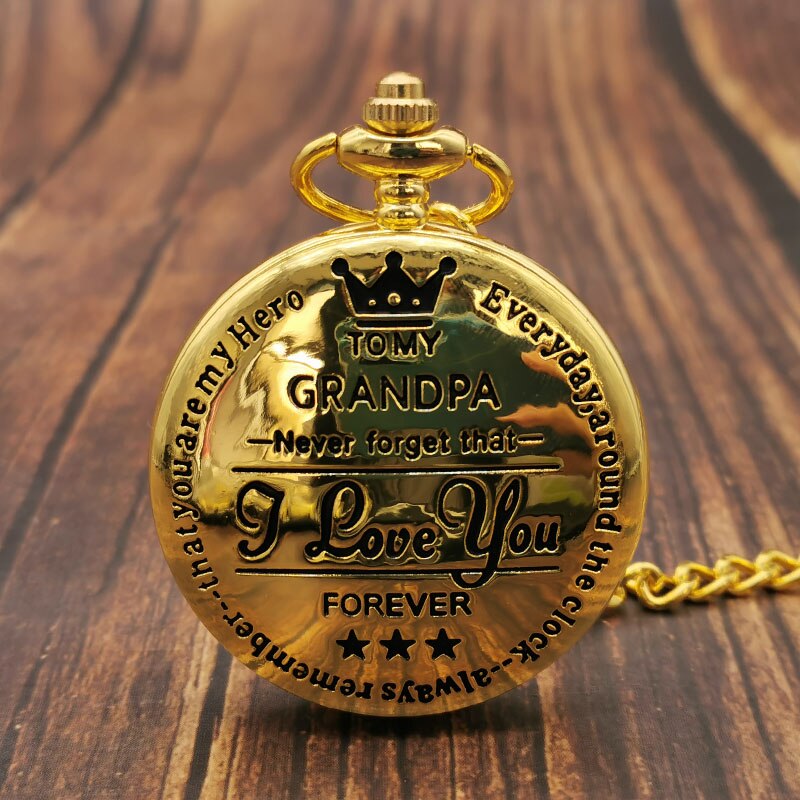 Retro kæde den største kærlighed lommeur halskæde til bedstefar reloj skyrim ur: Guld