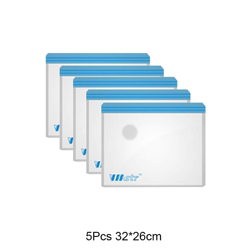 Mini Automatic Vacuum Compressor Pump USB Electric Air Extractor for Vaccum Compression Bag Clothes Food Space Saver Storage Bag: 5pcs-32x26cm-Clothes