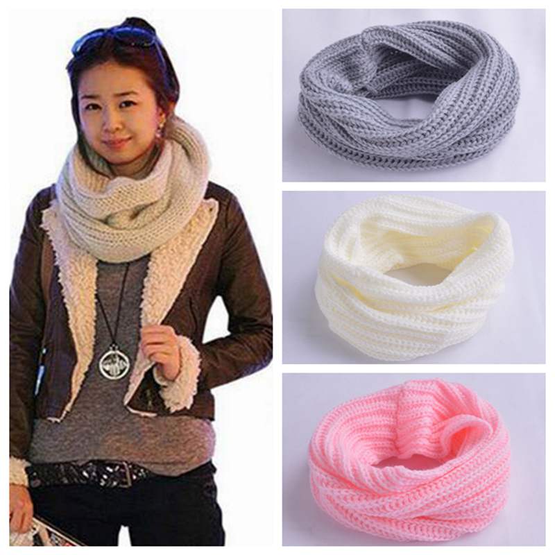 Écharpe tricotée femme col | Écharpe en laine, tricot femme, doux, écharpe Snood, couleur unie, automne hiver
