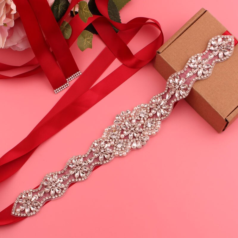 Pas z kryształkami pas ślubny pasek do sukni ślubnej pasek damski wesele pas akcesoria ślubne