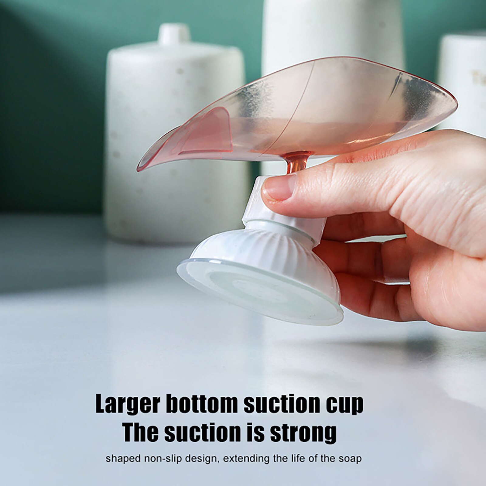 Suction Cup Soap Dish Holder Self-Draining Soap Saver Box Not Punched for Shower Bathroom Kitchen