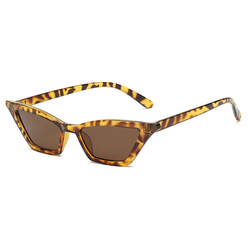 Naiset vintage cat eye aurinkolasit pieni kehys  uv400 aurinkovarjoja street eyewear luksus trendikkäitä aurinkolasit: Leopardi kuvio