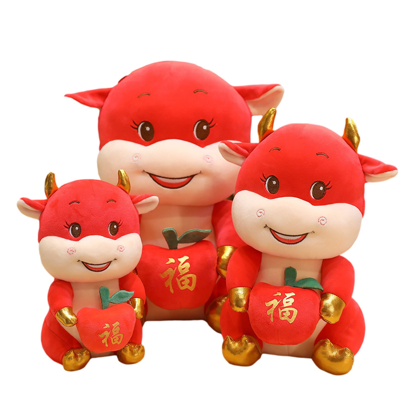 25Cm/35Cm/45Cm Chinese Zodiac Koe Knuffel Mascotte Ox Pop Desktop Decoratie Bull thuis Leisure Kussen Kussen Kinderen