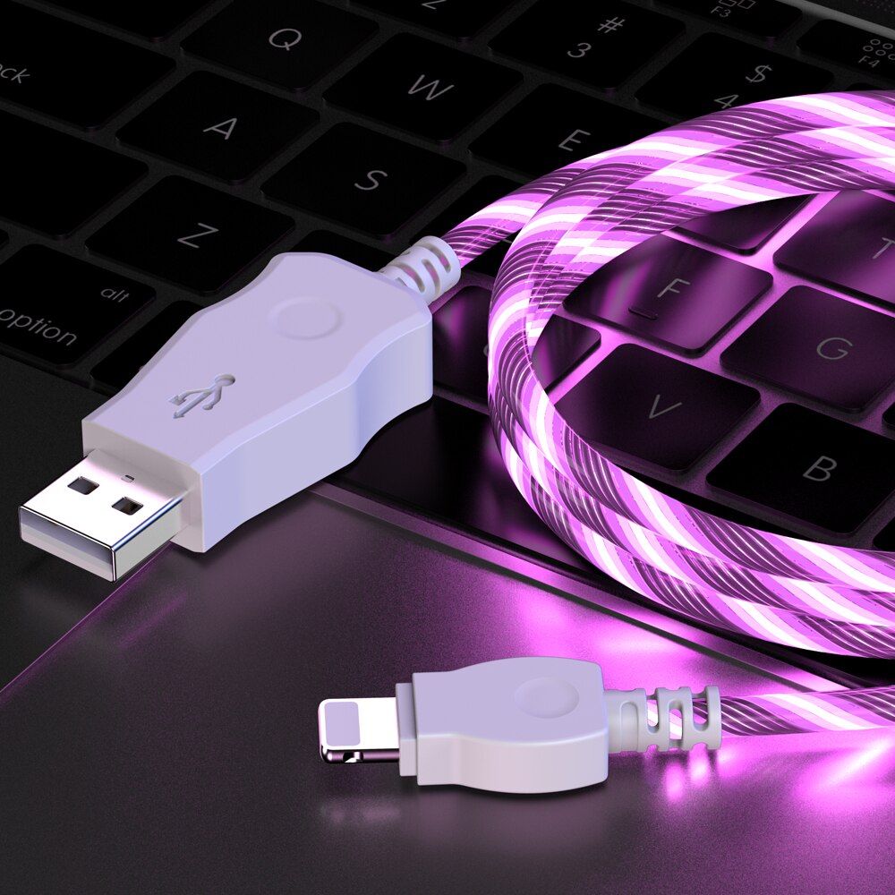 Ładowarka doprowadziło robić transmisji danych kabel USB robić telefonu iPhone 11 zawodowiec X XS Max 6 6S 7 8 plus iPad 5 1M przewód robić telefonu komórkowego szybki przewód robić ładowania: Fioletowy