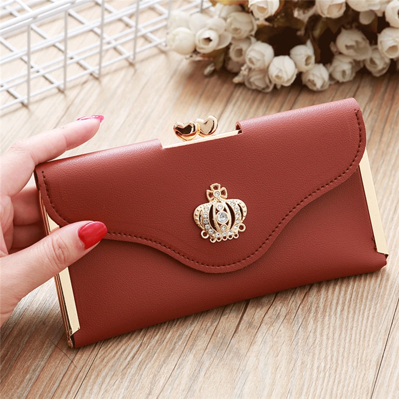 Women Lady PU Leather Clutch Case Long Hand Bag Purse Wallet Handbag