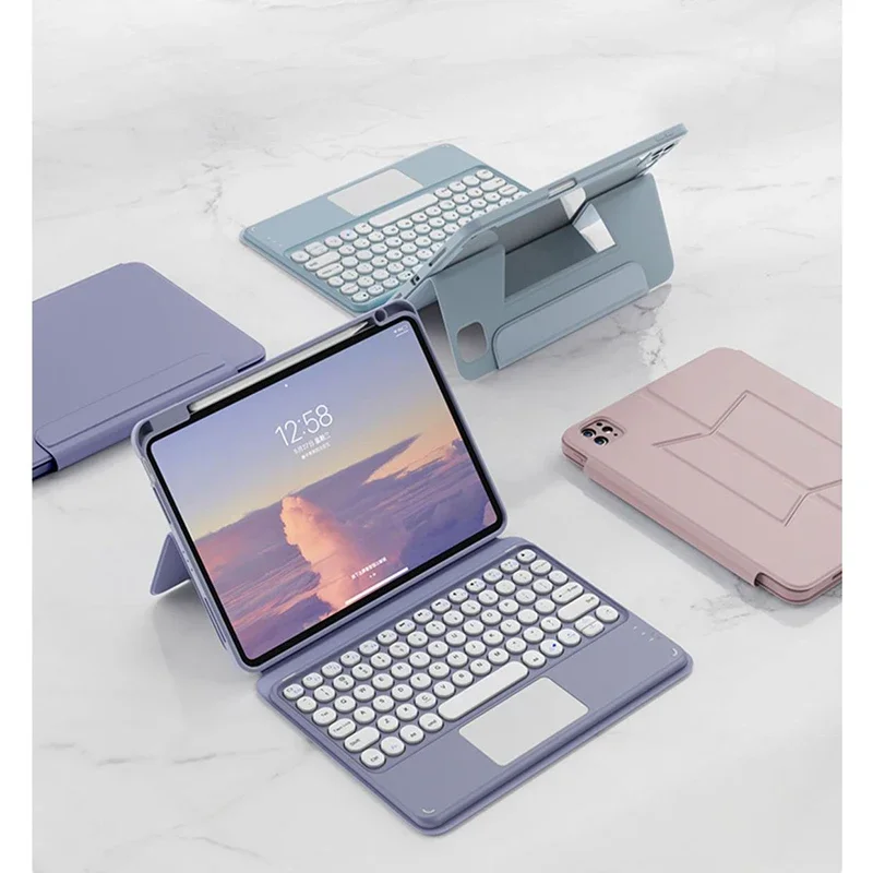 Funda magnética de rotación para iPad Air 6, 2024, 10,9, Air 4, 5, 10. ª generación, teclado 10,2, 7, 8, 9. ª, Air 3 Pro 11, funda con ratón gratis