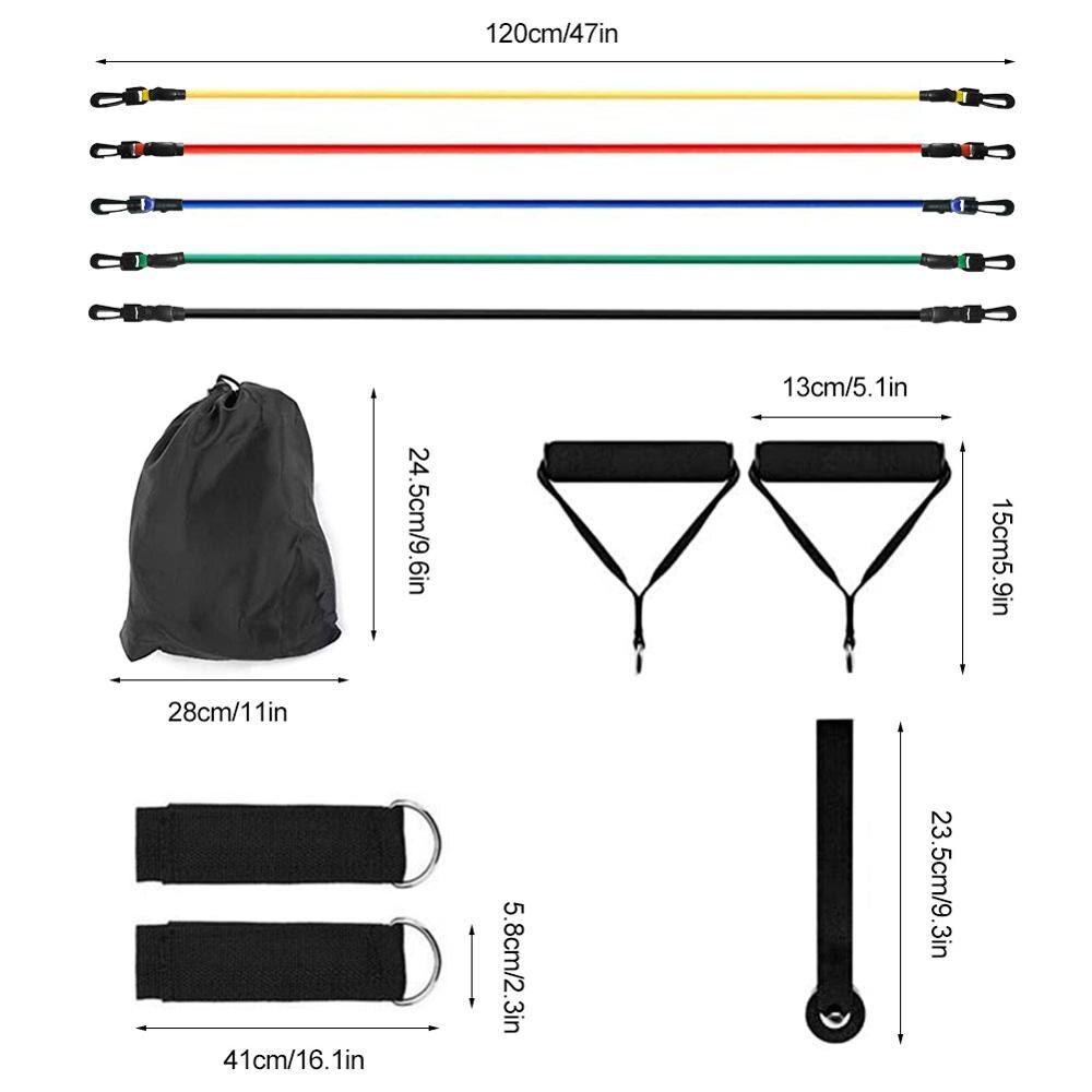 Fitness Resistance Bands - Resistance Band Handles Resistance Bands Workout, Exercise Resistance Band Set With Extra Door Anchor