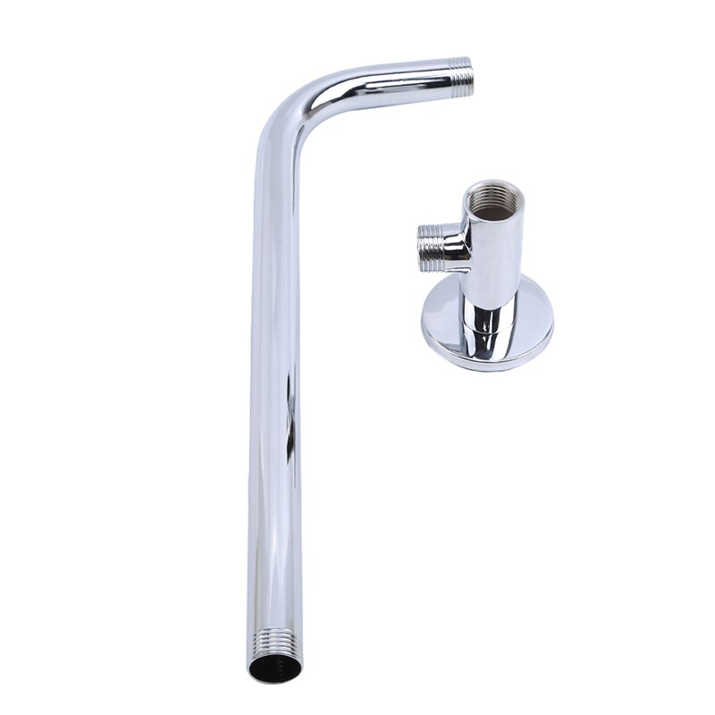 Rvs Douchekop Extension Arm Kit Silver Wall Mounted Douche Arm Mount Base Voor Home Badkamer Hardware