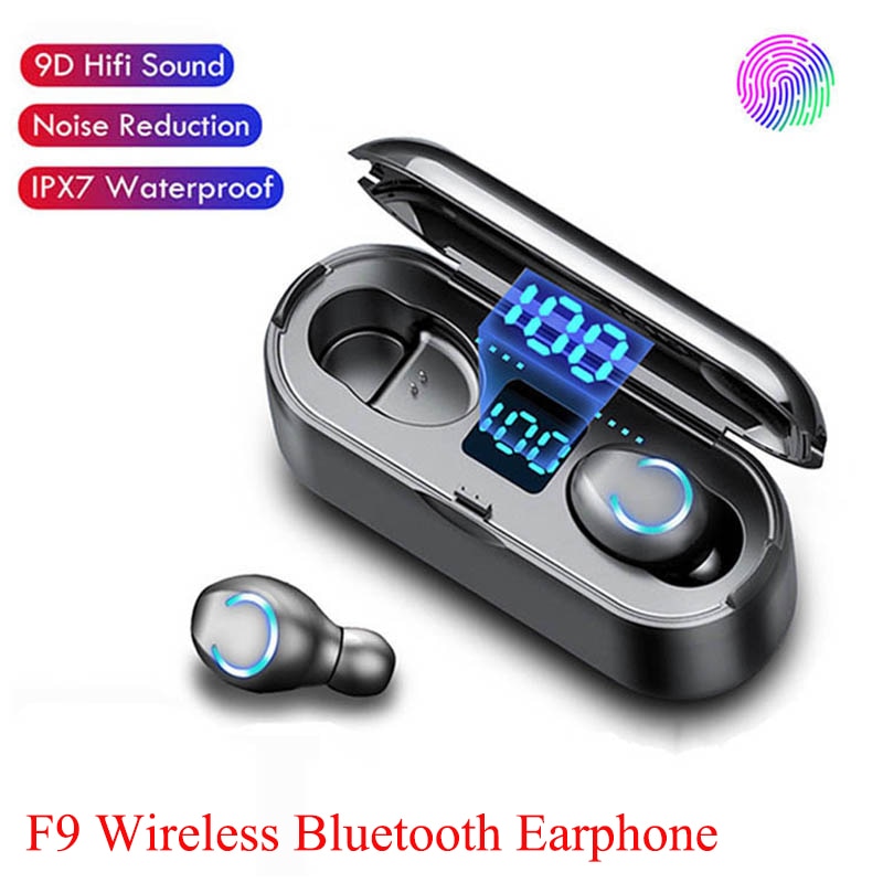 F9 Oringinal Wireless Bluetooth 5.0 Oortelefoon Tws Hifi Mini In-Ear Oordopjes Sport Running Headset Voor Smartphones hd Oproep