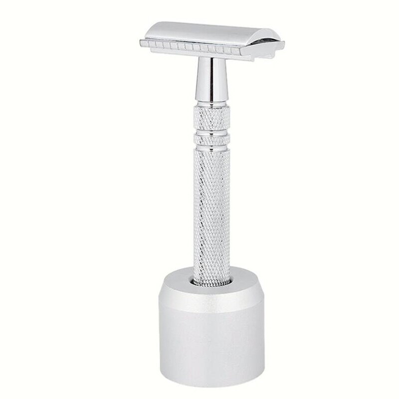 RONDA DE BIGOTE de afeitar brocha para Base de maquillaje de afeitar cepillo soporte de aleación de aluminio estable de afeitar cepillo titular de la maquinilla de afeitar de seguridad de soporte de la Base