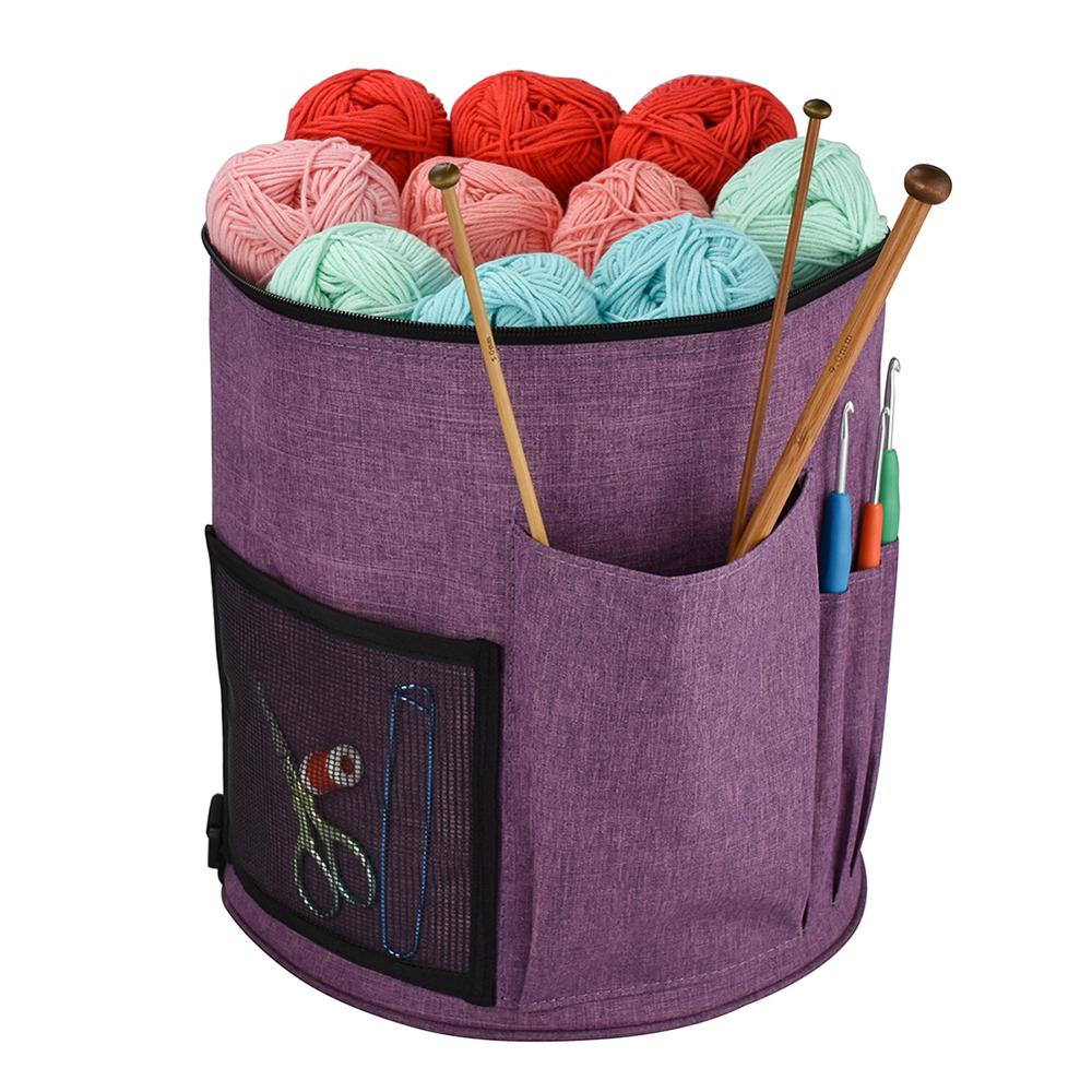 Yarn Storage Bag Sewing Crochet Organizer Bucket Dustproof Shoulder Bags