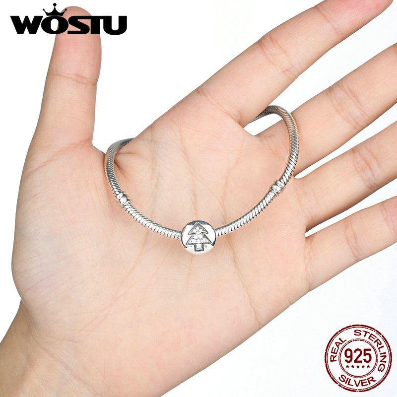 nuovo vero 925 sterlina Argento Albero Di Natale di Fascino Misura Branelli Originale wst Braccialetto Pendente Autentico Regalo Gioielli di Lusso