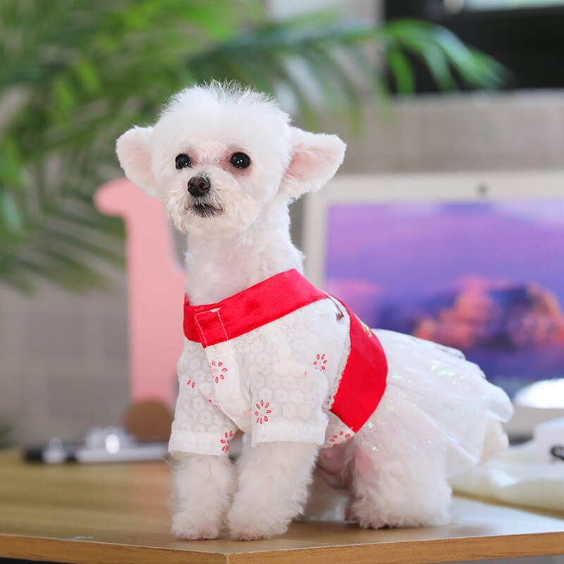 HOOPET-vestido de verano para perro, disfraz de perro, ropa, vestido, falda para perro pequeño, ropa de cachorro mascota