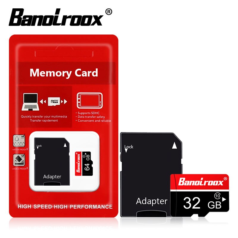 Banolroox Original Mikro SD Karte 128GB 64GB 32GB Blitz-Speicher Karte 8GB 16GB U1-U3 Mini TF Karten Mit freies Adapter Für Telefon/PC