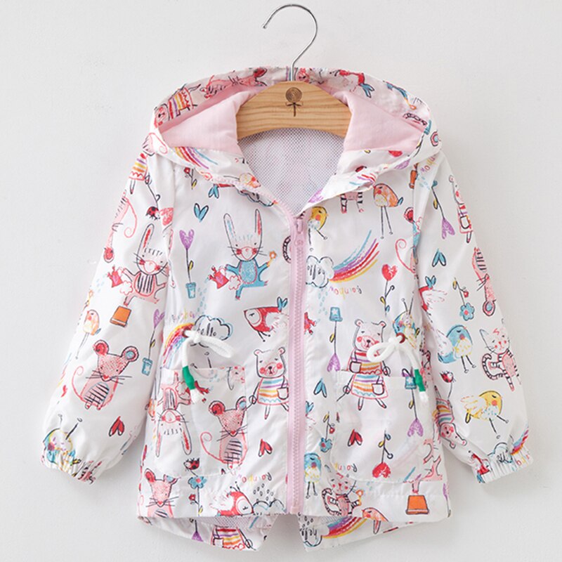 Ours Leader filles manteaux printemps enfants vestes hiver coupe-vent Floral fille vêtements à capuche vêtements pour enfants doux enfant tenues: AZ1766 Pink / 6T