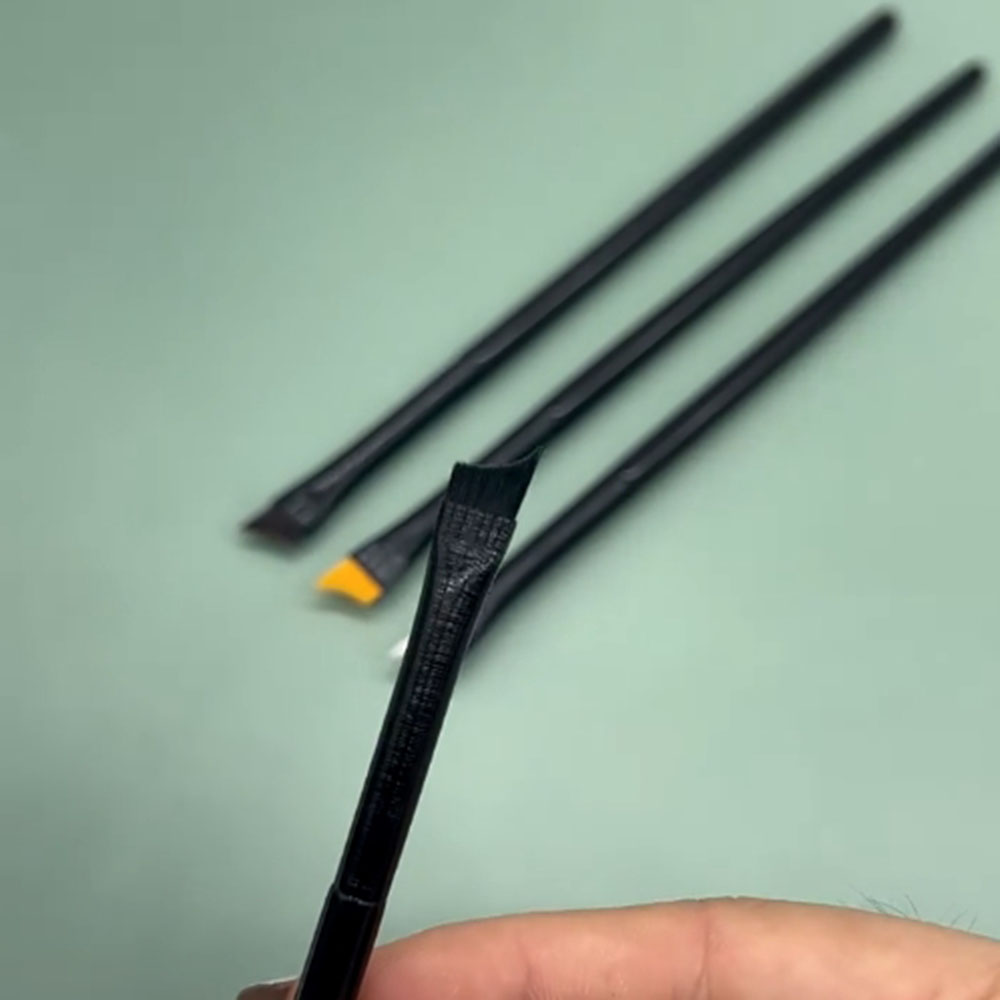 Black Oblique Head Nail Brush French Tip Nail Brush Pen Brown White Handle Half Moon Shape Acrylic Painting Drawing Pen