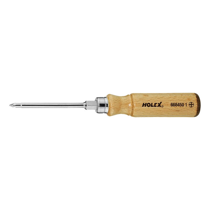 Germany Hoffman Tools Holex Crosshead Screwdriver Wooden Handle Screwdriver Chrome Vanadium Steel 668450 Metalworking 2.1-12.7mm