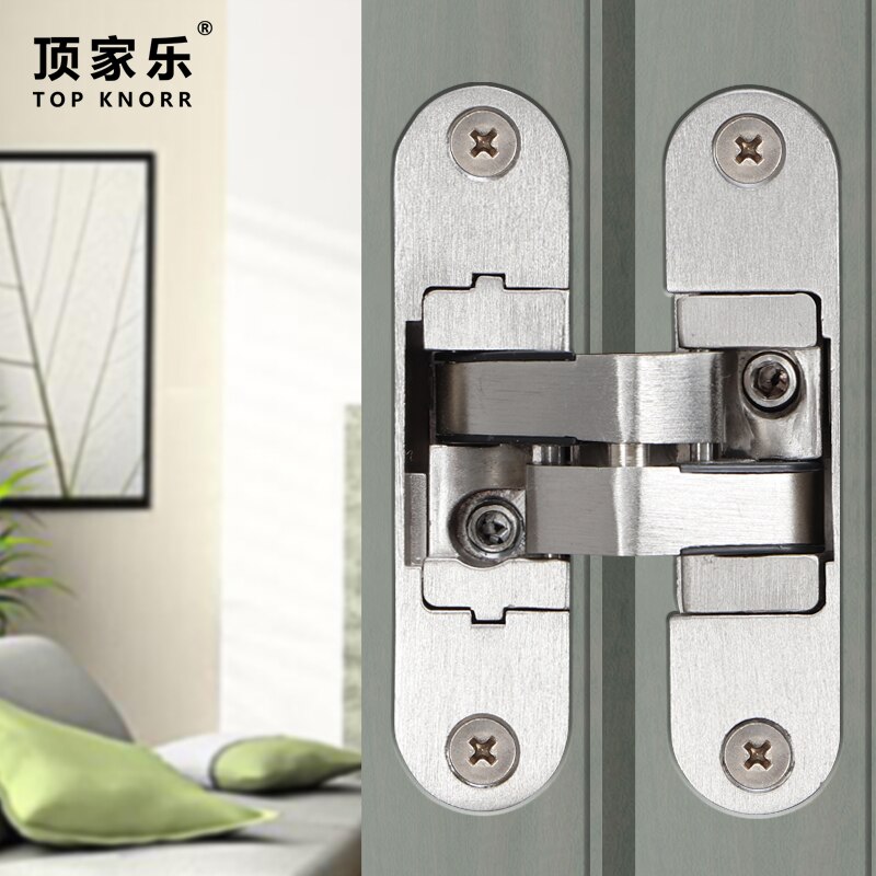 Three-dimensional adjustable invisible door hinge hidden solid wood door folding door zinc alloy hidden cross hinge hardware fur