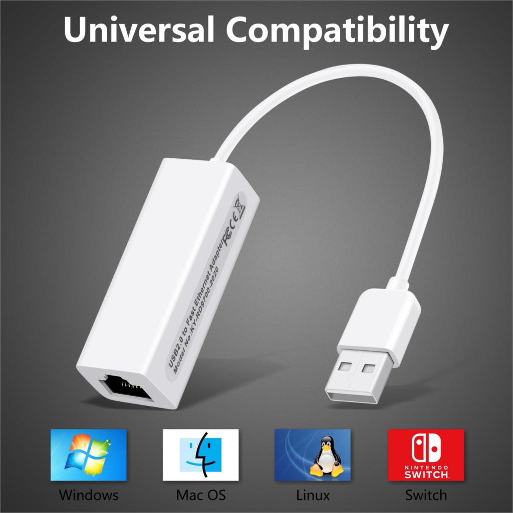 USB to RJ45 Ethernet Lan Network Adapter for PC Laptop Windows Mac ChromeOS Linux USB Ethernet Network Card RD9700 H03