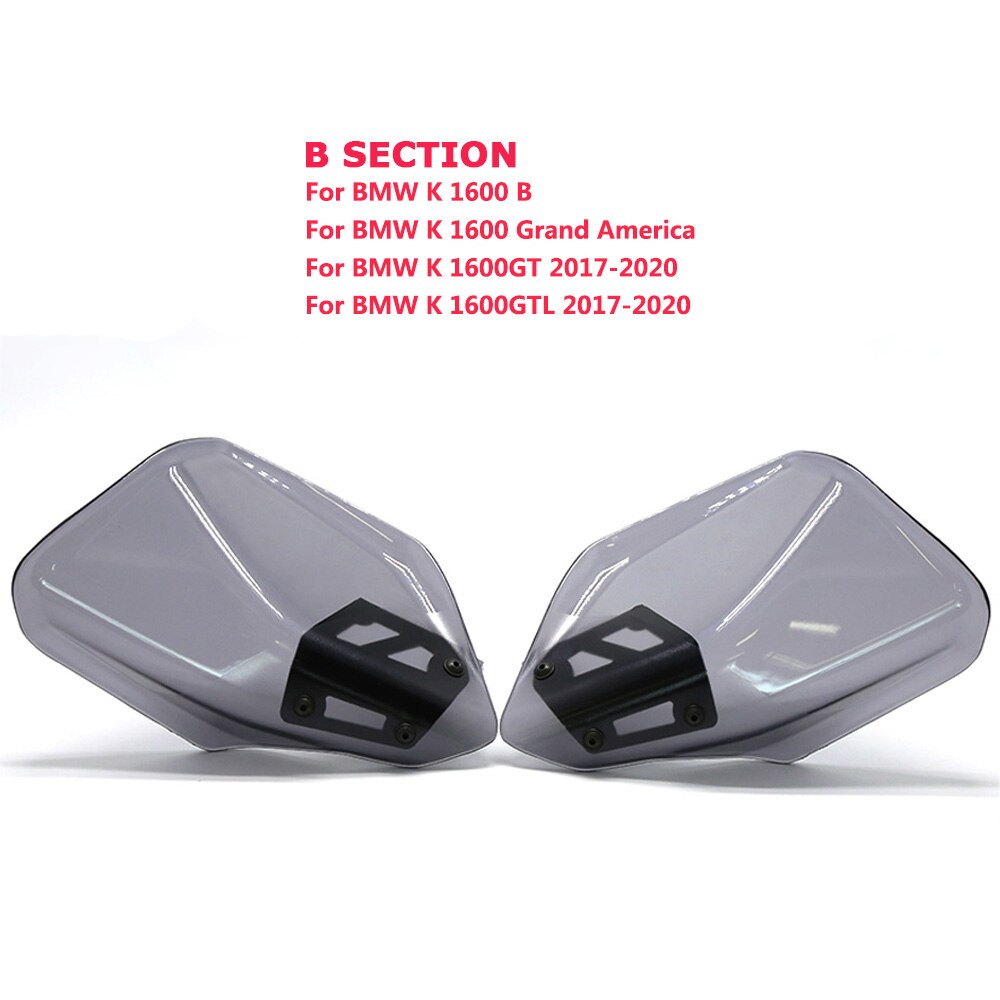 Garde-mains de moto, pour BMW K1600GT K1600GTL K1600B K1600 GT GTL, protection des mains, pare-brise: B Section Smoke