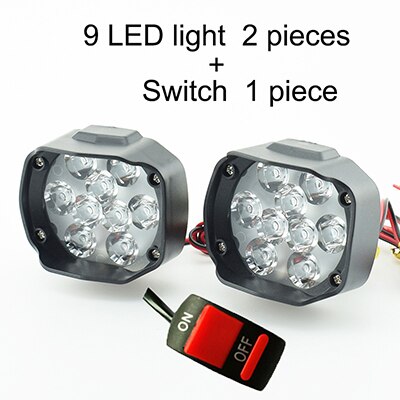 1 pair Motorcycle LED Headlight Scooter auxiliary Spotlight Headlamp 12V 24V 6500K Moto Fog lights Motorbike Spot Head Lamp DRL: White