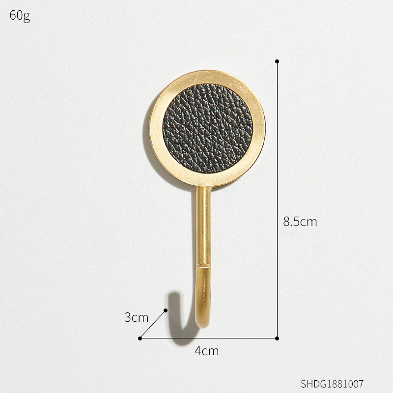Nordic Home Decoration Accessories Brass Round Hook Living Room Wall Decoration Adhesive Hangers Key Hook Wall Hanger: G