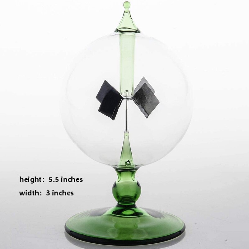 Top Groene Zonne-energie Radiometer Crookes Zonne-energie Spinning Schoepen Windmolen Thuis Bureau Decoratie