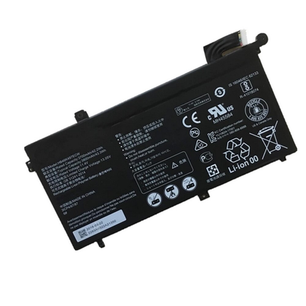11.4V 42.2Wh HB46K497ECW Laptop Battery For Huawei Matebook D PL-W19 MRC-W60