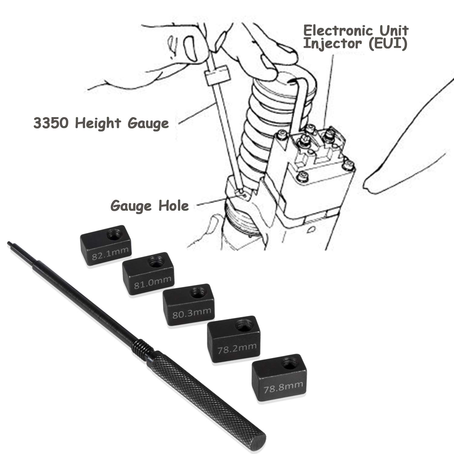 Chuang Qian 3350 Injector Hoogte Gauge Set Voor Detroit Diesel Serie 50 60 Motor J-42749, J-45002, J-39697, j-42665, J-35637-A